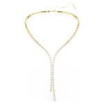 Matrix Y necklace Round cut, White, 18K gold finish